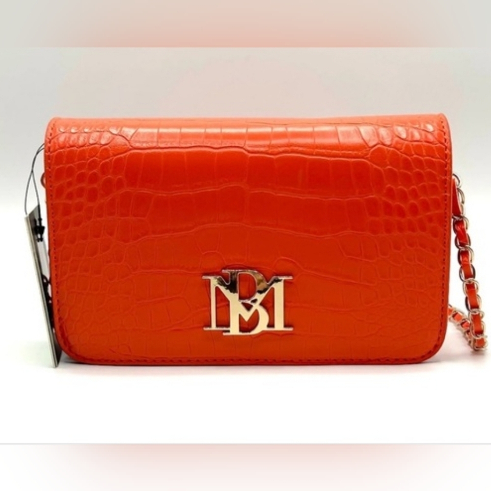 Badgley Mischka Orange Croc Embossed Crossbody Bag NWT MSRP $99 Vegan leather